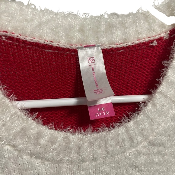 Holiday Christmas Candy Cane Stripe Knit Sweater Dress Juniors Size L 11 13 - Picture 3 of 4